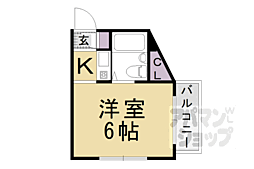 フレグランス桂南 1Kの間取図画像