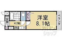 レィディアンス 1Kの間取図画像