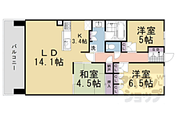 京都桂川つむぎの街ブライトスクエア 3LDKの間取図画像
