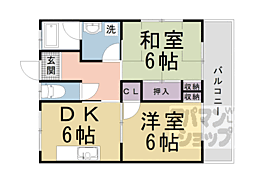 向日ハイツ 2DKの間取図画像
