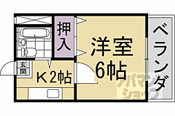 メゾンパール桂 1Kの間取図画像