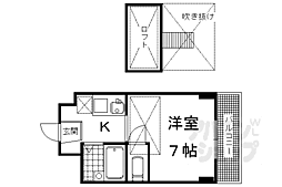 メゾンドゥレテューディヤン浩栄 1Kの間取図画像