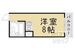 サンウイング桂 ワンルームの間取図画像