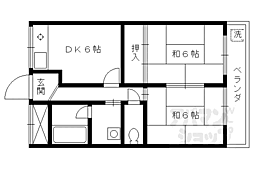 ハイツ山田 3階2DKの間取り