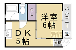 きよしマンション 1DKの間取図画像