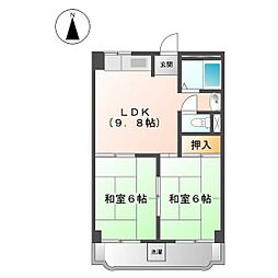 レジデンス和田 2LDKの間取図画像
