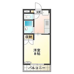 サニータウン 3階1Kの間取り
