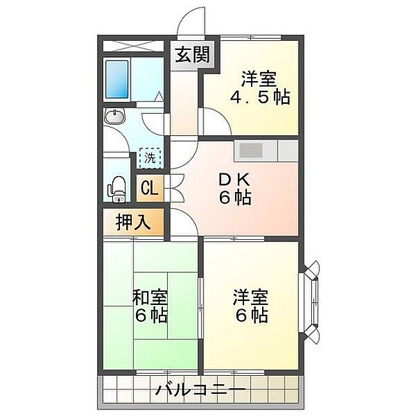 クィーンズコート　Ｂ棟 101｜三重県津市藤方(賃貸マンション3DK・1階・49.50㎡)の写真 その2