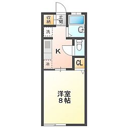 カーサ・リバティ 1Kの間取図画像