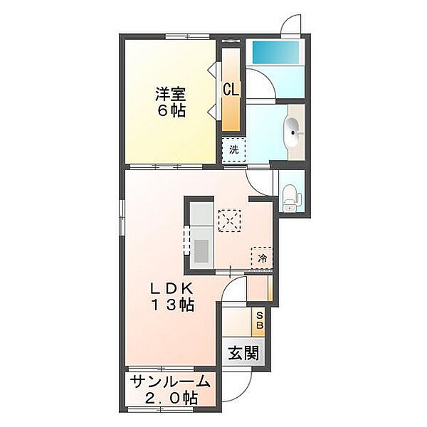 ベル・ガーデン　Ｂ 101｜三重県津市上浜町2丁目(賃貸アパート1LDK・1階・48.54㎡)の写真 その2