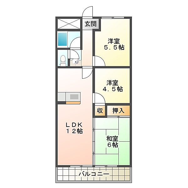 豊ハイツ 406｜三重県津市南新町(賃貸マンション3LDK・4階・58.32㎡)の写真 その2