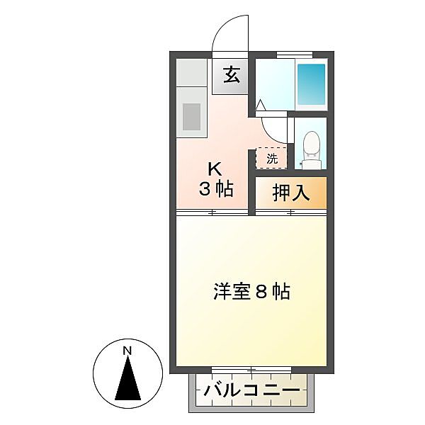 ハイツノースビラ 202｜三重県津市白塚町(賃貸アパート1K・2階・26.49㎡)の写真 その2