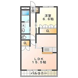 グランメール 1LDKの間取図画像