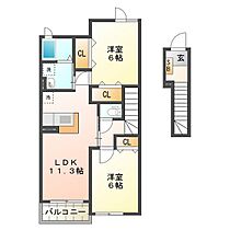 アイーズ岩田 202 ｜ 三重県津市岩田（賃貸アパート2LDK・2階・58.86㎡） その2