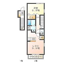 ファールラートI 201 ｜ 三重県津市栗真町屋町（賃貸アパート1LDK・2階・42.37㎡） その2