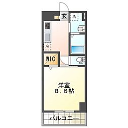 IL　VIALE 6階1Kの間取り