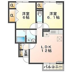 ソフィアコートA 2LDKの間取図画像