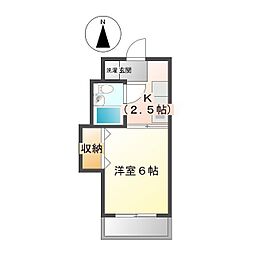 江戸橋マンションA棟 1Kの間取図画像