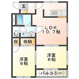 明石ハイツ B 2階/204