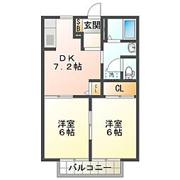 ブルーメゾン 2DKの間取図画像