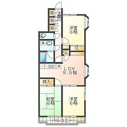 グリーンハイツ大谷 3LDKの間取図画像