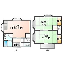 高野借家 2LDKの間取り