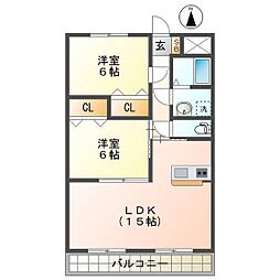 ロイヤル・ふじ 7階2LDKの間取り