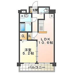 栗真ＭＳビル 3階1LDKの間取り