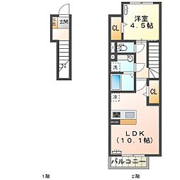 グランテージ上浜 1LDKの間取図画像