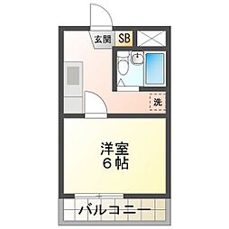 ピュアハイム 1Kの間取図画像