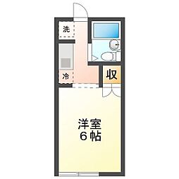 コリーヌ栗真 1Kの間取図画像