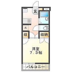 ハウスキャンファートゥリー 1Kの間取図画像