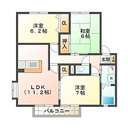 シャンブル南ヶ丘B棟 2階/202