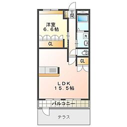 グランメール 1LDKの間取図画像
