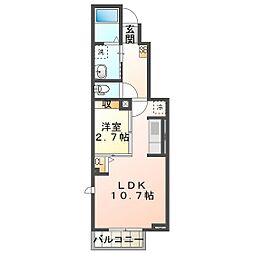 デネブ 1LDKの間取図画像