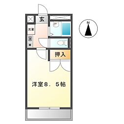サン・ライズ中村 1Kの間取図画像