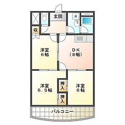 シティロイヤル津A棟 3LDKの間取図画像
