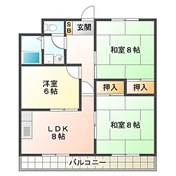 ディアホームズ志とも 3LDKの間取図画像