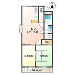 サンヒルズ 2LDKの間取図画像