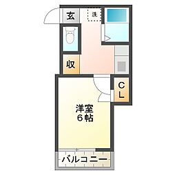 サイドハイツ 1Kの間取図画像