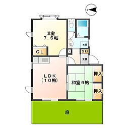 ラフォーレ・F 2LDKの間取図画像
