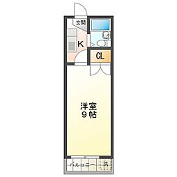 カレッジハウス1 1Kの間取図画像