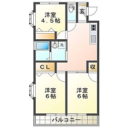 ラピス桜橋 3DKの間取図画像