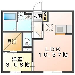 コンフォースコートB 1LDKの間取図画像