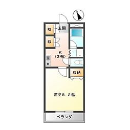 ルナール 1Kの間取図画像