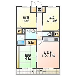 サンパレス 3LDKの間取図画像