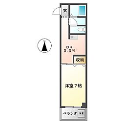 サンロイヤル東丸之内 1DKの間取図画像