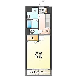 フィオレンティーナ四日市 1Kの間取図画像