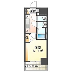 プレサンス ジェネ 四日市中央通り 1Kの間取図画像