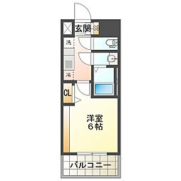 プレサンス ジェネ 四日市中央通り 1Kの間取図画像